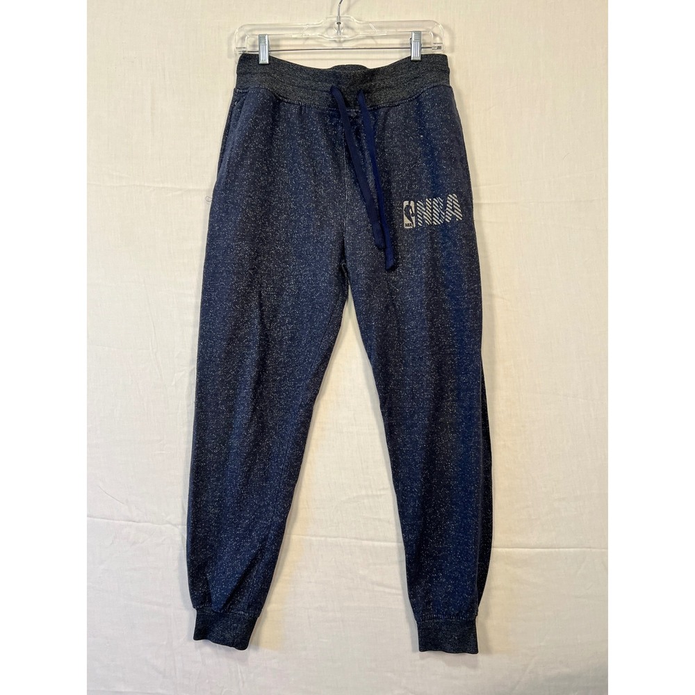 NBA Mens Navy Blue Marled Jogger Sweatpants Size Medium Logo Athletic Pants
